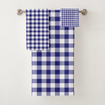 Modern Blue Checked Gingham Pattern