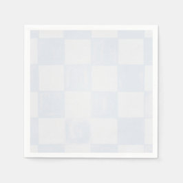 Modern Blue Checkered Baby Shower  Serviette