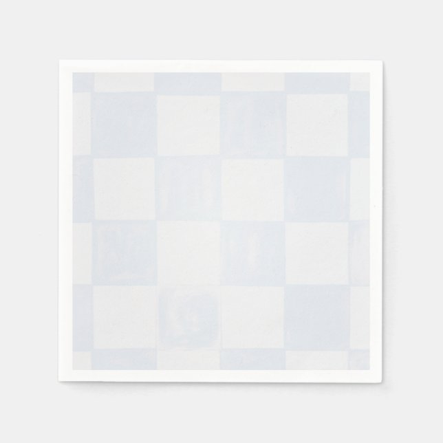 Modern Blue Checkered Baby Shower  Serviette (Vorderseite)