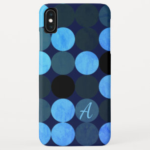 Modern Blue Circles & Monogram Case-Mate iPhone Hülle