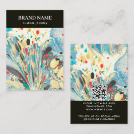 Modern Blue Colorful Marble Jewelry Display Card Visitenkarte