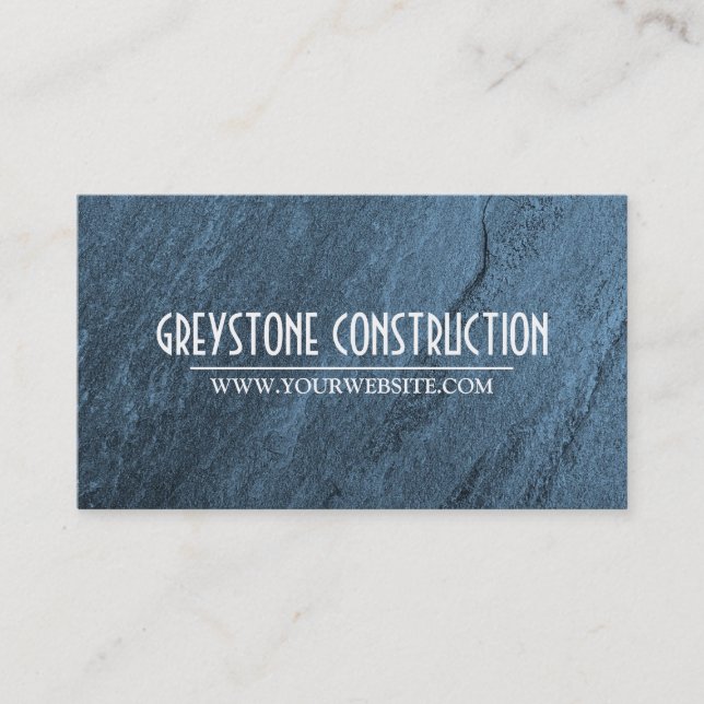 Modern Blue Construction Business Card Visitenkarte (Vorderseite)