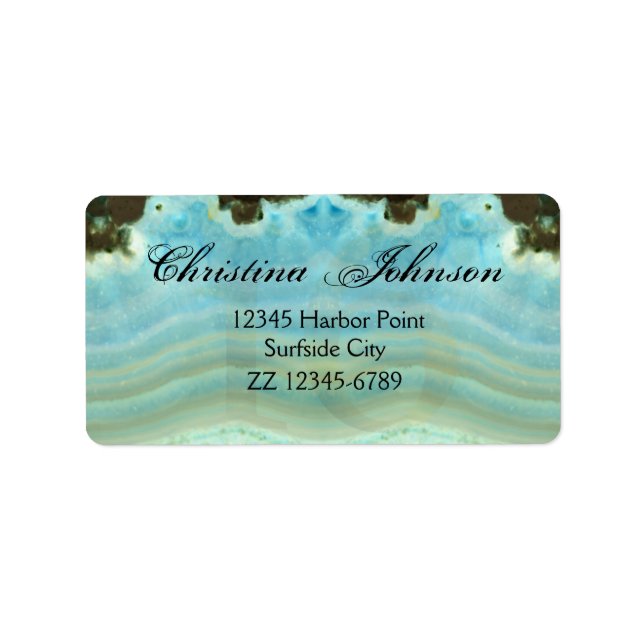 Modern Blue Cream Gemstone Sweet 16 Geburtstag Adressaufkleber (Vorne)