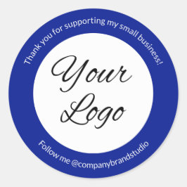 Modern Blue Danke Business Logo Custom Runder Aufkleber