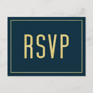 Modern Blue Elegant Minimalistisch Simple Wedding  Postkarte