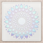 Modern Blue Floral Lotus Mandala Glasuntersetzer<br><div class="desc">Einzigartiges künstlerisches Design mit Imitat-Folie Lotus mandala. Großartiges Design für einen Energiearbeiter,  einen Berater-Life-Coach und vieles mehr.</div>
