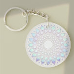 Modern Blue Floral Lotus Mandala Schlüsselanhänger<br><div class="desc">Einzigartiges künstlerisches Design mit Imitat-Folie Lotus mandala. Großartiges Design für einen Energiearbeiter,  einen Berater-Life-Coach und vieles mehr.</div>