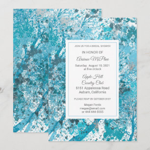 Modern Blue Forest Bridal Dusche Einladung