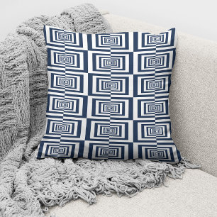 Modern Blue Geometric Muster Kissen