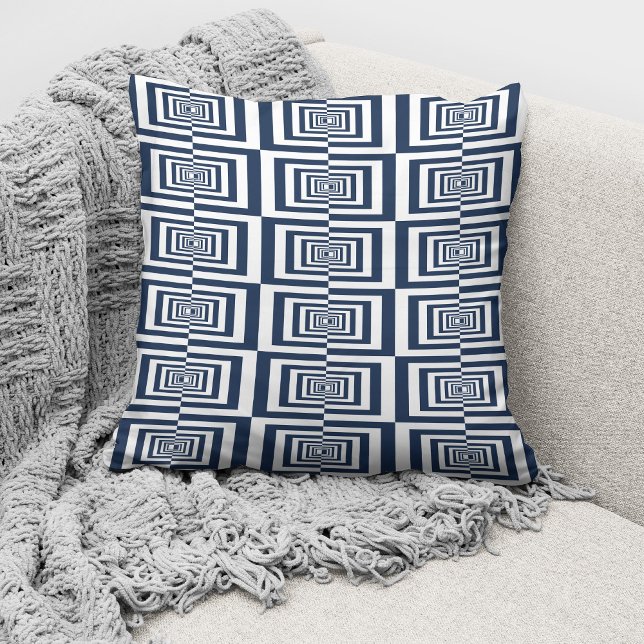 Modern Blue Geometric Muster Kissen (Von Creator hochgeladen)
