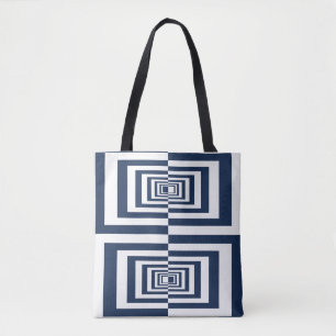 Modern Blue Geometric Muster Tasche