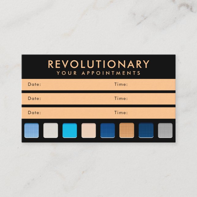 Modern Blue Gold Eyeshadow Pallete Makeup Artist Terminkarte (Vorderseite)