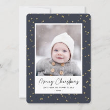 Modern Blue Gold Star Bokeh Overlay Minimalistisch