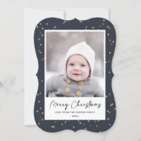 Modern Blue Gold Star Bokeh Overlay Minimalistisch