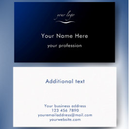 Modern Blue Gradient Add Logo Custom Professional Visitenkarte