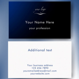 Modern Blue Gradient Add Logo Custom Professional Visitenkarte