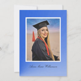 Modern Blue Gradient Graduation Announcement Einladung