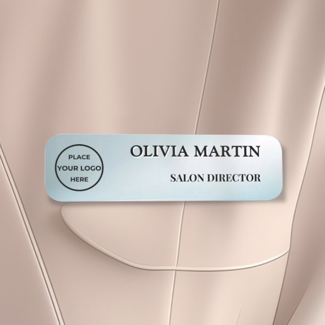 Modern Blue Gradient Magnetic Name Badge Custom (Créateur téléchargé)