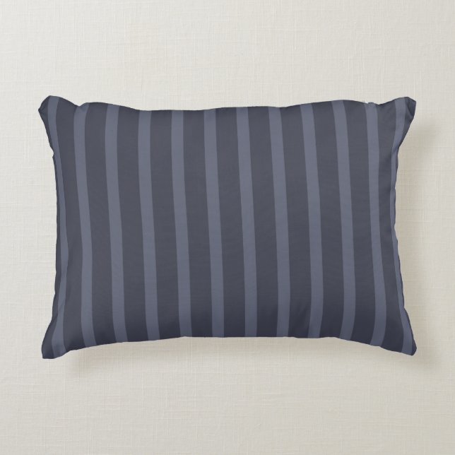 Modern Blue Gray Streifen Dekokissen (Vorderseite)