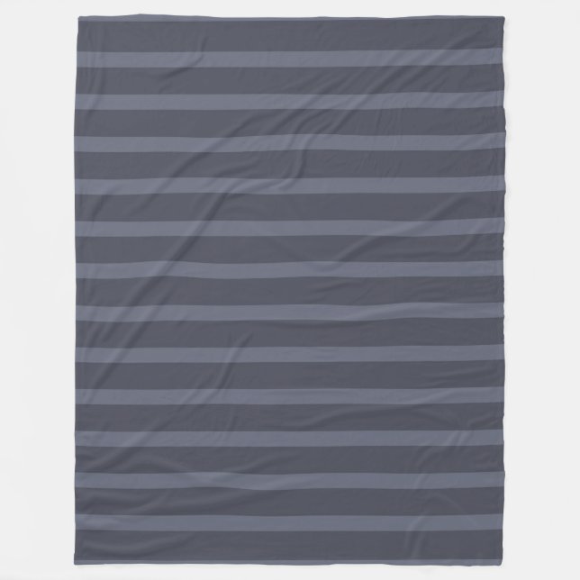 Modern Blue Gray Streifen Fleecedecke (Vorderseite)