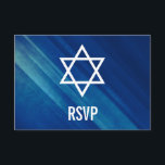Modern Blue Grunge Bar Mitzvah UAWG RSVP Karte<br><div class="desc">Moderne,  blaue Grunge Bar Mitzvah UAWG Antwortkarte.</div>