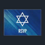 Modern Blue Grunge Bar Mitzvah UAWG RSVP Karte<br><div class="desc">Moderne,  blaue Grunge Bar Mitzvah UAWG Antwortkarte.</div>