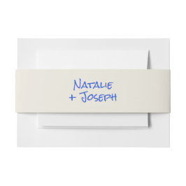 Modern Blue Hand Written Pastel Wedding Einladungsbanderole