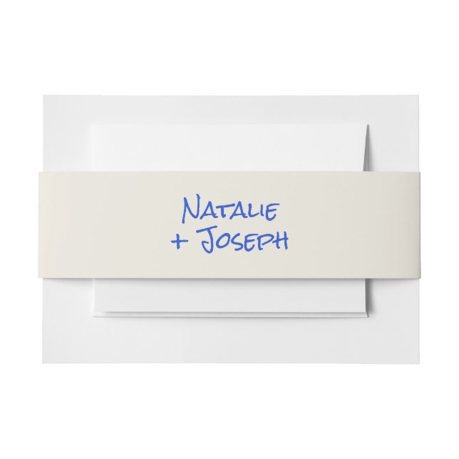 Modern Blue Hand Written Pastel Wedding Einladungsbanderole (Vorderseite Beispiel)