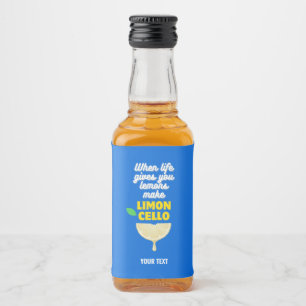 Modern Blue Homemade Lemons Party Limoncello Alkoholflaschenetikett