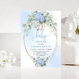 Modern Blue Hydrangea Baby Shower Invitation Einladung