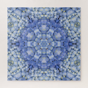 Modern Blue Hydrangea Floral Kaleidoscope