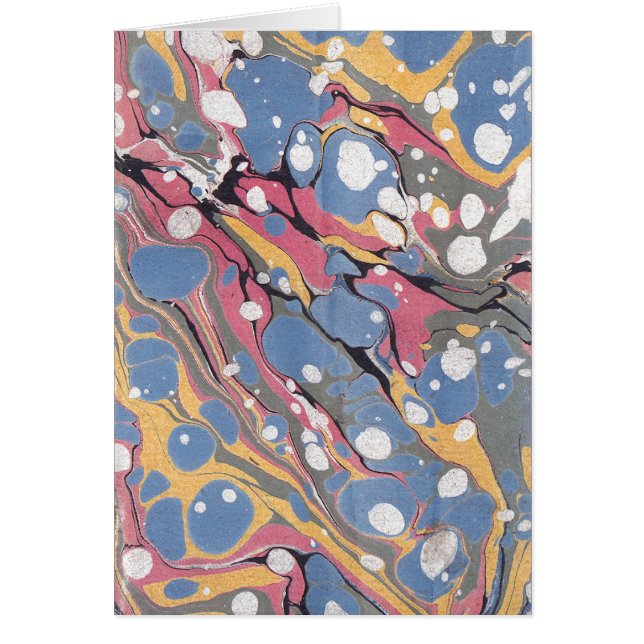 Modern Blue Italian Marbled Paper Thank You Card (Vorne)