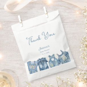 Modern Blue Jean Baby Denim Baby Dusche Vielen Dan Geschenktütchen