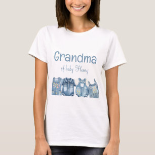 Modern Blue Jean Baby Grandma Baby Dusche T-Shirt