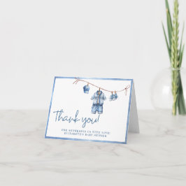 Modern Blue Jeans Baby Dusche Danke Karte