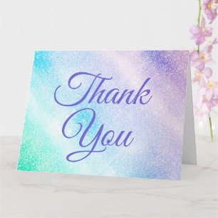 Modern Blue Lila Glitzer Ombre Glam Design Karte