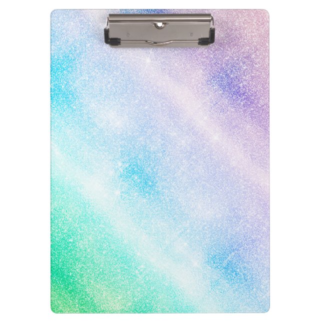 Modern Blue Lila Glitzer Ombre Glam Design Klemmbrett (Vorderseite)