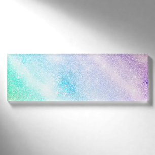 Modern Blue Lila Glitzer Ombre Glam Design Namenschild