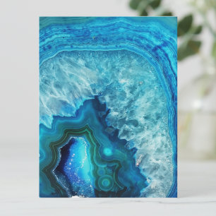 Modern Blue Marble Agate Postkarte