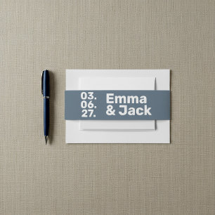 Modern Blue Minimalistische, feine weiße Typografi Einladungsbanderole