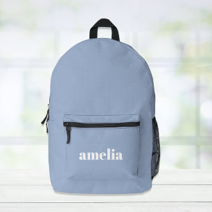 Modern Blue Monogram Name Bedruckter Rucksack