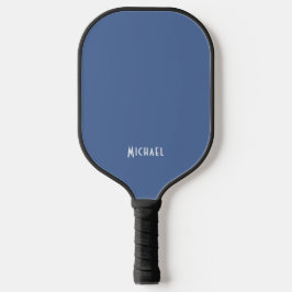 Modern Blue Monogram Name Pickleball Schläger