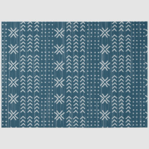 Modern Blue Mud Tuch Afrikanisches Muster Seidenpapier