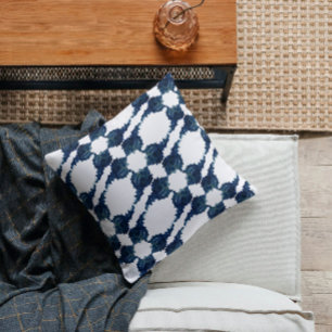 Modern blue Murex seashell abstrakt künstlerisch Kissen