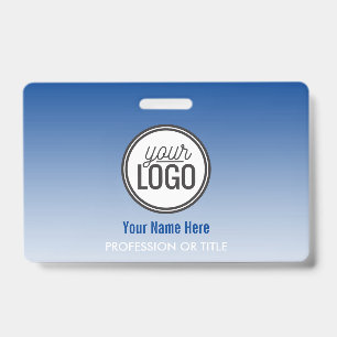 Modern Blue Ombre Beruflich Name Tag Ausweis