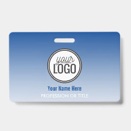Modern Blue Ombre Beruflich Name Tag Ausweis