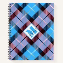 Modern Blue Pink Kariert Tartan Personalisiert