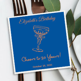 Modern Blue&PinkCheers bis 30 Jahre Geburtstag Nap Serviette