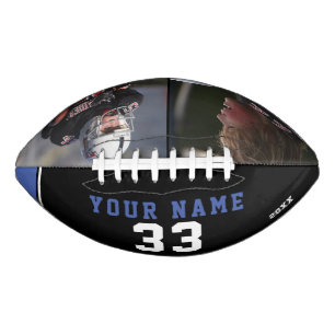 Modern Blue Player Name Nummer 2 Foto Collage Football