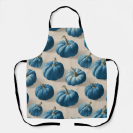 Modern Blue Pumpkin Fall Design Schürze